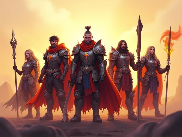 Rising Heroes RPG game character lineup visual