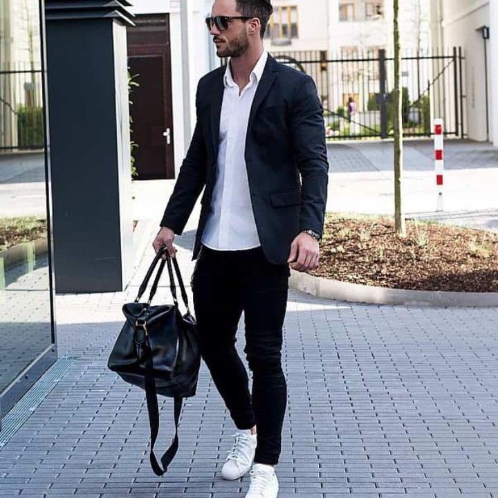 black blazer with white shirt